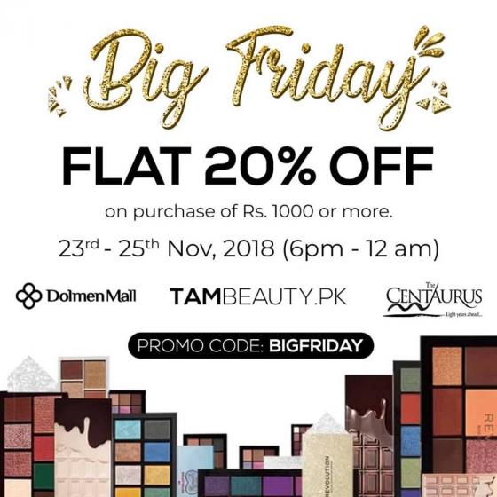 Makeup Revolution BIGFRIDAY FLAT 20 OFF on purchase of Rs.1000 or